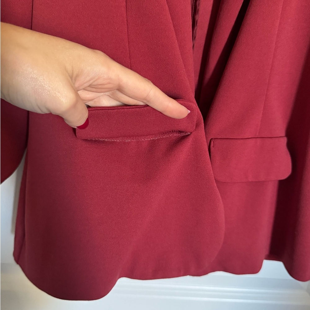 SOHO Women's Berry Wine Red Blazer Cranberry Color Jacket - Picture 5 of 6